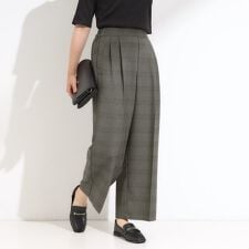 【S-LLセットアップ可洗濯後しわになりにくい】タックワイドパンツ