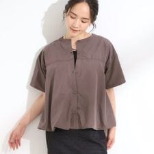 【S-LL】インせず着られる 裾バルーンシャツ