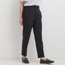 【洗濯機可S-3L美脚シルエット】通勤・セレモニーにも　きちんと見えする ソフトスティックパンツ