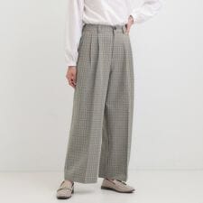 【洗濯機可S-LL】すっきり上品きれい見え タックワイドパンツ