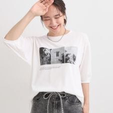 【S-LLひんやり】大人の5分袖 プリントTシャツ