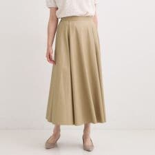 【S-LL】大人の抜け感 合皮フレアスカート