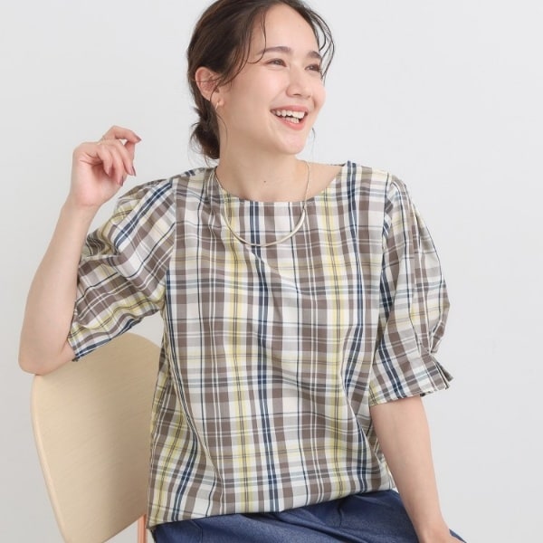 【S-LL5分袖】お袖タックできれいに魅せる 大人のフェミニンブラウス