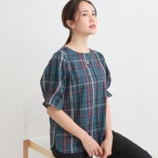 【S-LL5分袖】お袖タックできれいに魅せる 大人のフェミニンブラウス