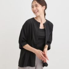 【S-LLひんやり】ウエストタックで程よくシェイプ 大人の上品ブラウス