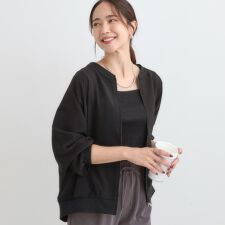 シューラルー(SHOOLARUE)の【S-LL】さらりと気軽に羽織れる 麻調リブブルゾン