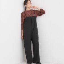 【S-LL】大人カジュアルに ベアトップ風 キャミサロペット