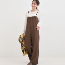 【S-LL】大人カジュアルに ベアトップ風 キャミサロペット