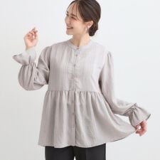 【S-LL】大人フェミニン ペプラム風フリルブラウス