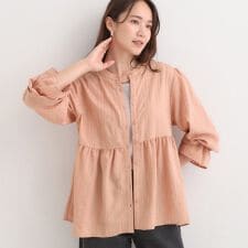 【S-LL】大人フェミニン ペプラム風フリルブラウス