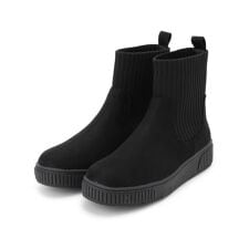 【撥水低反発クッション】すっぽりラクラク はきぐちニットブーツ