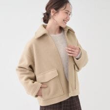 【S-LL】大人カジュアルコーデに 襟付きZIPブルゾン