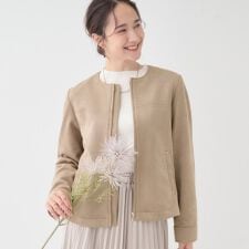 シューラルー(SHOOLARUE)の【S-LL】上品さを纏う やわらか フェイクスエードブルゾン