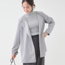 【S-LL】上品さを纏う やわらかフェイクスエード ミドル丈ブルゾン