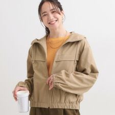 【S-LL】気楽にさらりと羽織れる　大人のフードブルゾン
