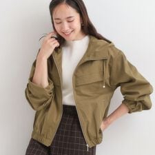 【S-LL】気楽にさらりと羽織れる　大人のフードブルゾン