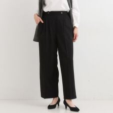 シューラルー(SHOOLARUE)の【着丈選べる】大人のきれいめスタイルに ウールフィール ワイドパンツ