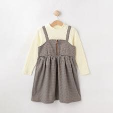 シューラルー(SHOOLARUE)の【100-150cm】ジップ使いチェックドッキングワンピース