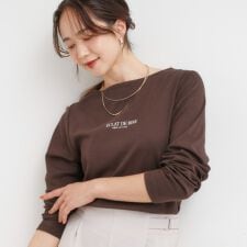 【S-LL】お顔周りを美しく見せる ボートネックロンT