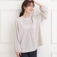 【洗える】上品映えするフロントプリーツブラウス