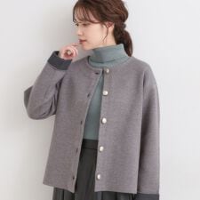 シューラルー(SHOOLARUE)のゴールドボタンがアクセント ダブルフェイスニットカーディガン