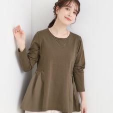 シューラルー(SHOOLARUE)の【洗濯機可S-LL体型カバー】異素材きりかえ Aラインニット