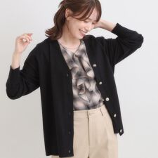 シューラルー(SHOOLARUE)の【洗える】もちもち ミドル丈ニットカーディガン