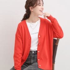 シューラルー(SHOOLARUE)の【洗える】もちもち ミドル丈ニットカーディガン