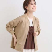 【S-LL】柔らかくて軽い さっと羽織れるフェイクスエードブルゾン【CIRCRIC】