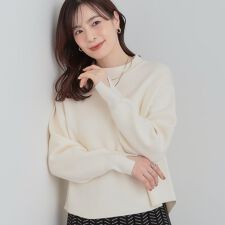 【セットアップ可S-LL】インせず着られる 洗えるもちもち裾ラウンドニット