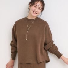 【セットアップ可S-LL】インせず着られる 洗えるもちもち裾ラウンドニット
