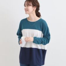 【S-LL】インしないで着られる 3段切り替えトップス