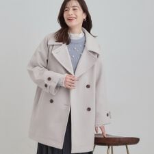 【2WAY】こなれきれい ウール調コクーンコート