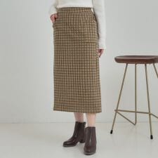 【S-LLあったか】大人レディな着こなしに シャギーチェックスカート