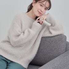 【S-LLゆったり】ふわふわシャギー 大人レディなニット