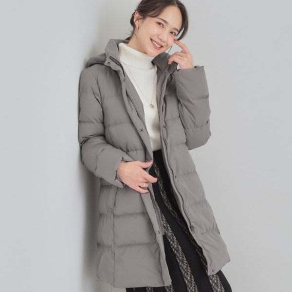 S-LLsize》フードミドルダウンコート【洗濯機洗い可撥水防風抗菌加工