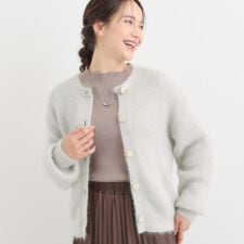 【S-LL】ふわふわシャギー 大人レディなカーディガン