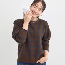 シューラルー(SHOOLARUE)の【洗濯機可S-LL】クラシックなチェック柄が目を惹く 柔らかニット