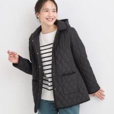 シューラルー(SHOOLARUE)の【撥水フード取り外し可】サッと羽織れる ダイヤ柄キルトジャケット