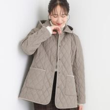 シューラルー(SHOOLARUE)の【撥水フード取り外し可】サッと羽織れる ダイヤ柄キルトジャケット