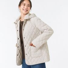 シューラルー(SHOOLARUE)の【撥水フード取り外し可】サッと羽織れる ダイヤ柄キルトジャケット