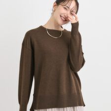 【洗濯機可毛玉レス】アウトスタイルもきれいに決まる サイドスリットニット【CIRCRIC】