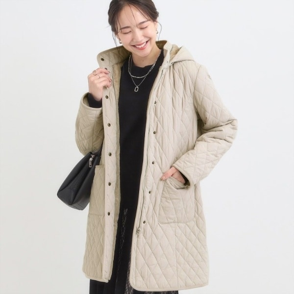 アームウォーマー付き キルティングロングコート【洗える】 | オペーク