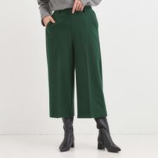 【洗濯機可S-LL】きちんと見えする あったか裏起毛ガウチョパンツ