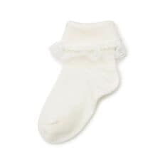 【セレモニー】折り返しレースクルー丈ソックス