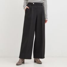シューラルー(SHOOLARUE)の【着丈選べる】ウールフィール裏起毛ワイドパンツ