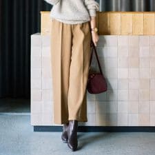 シューラルー(SHOOLARUE)の【着丈選べる】ウールフィールあったか裏起毛ワイドパンツ