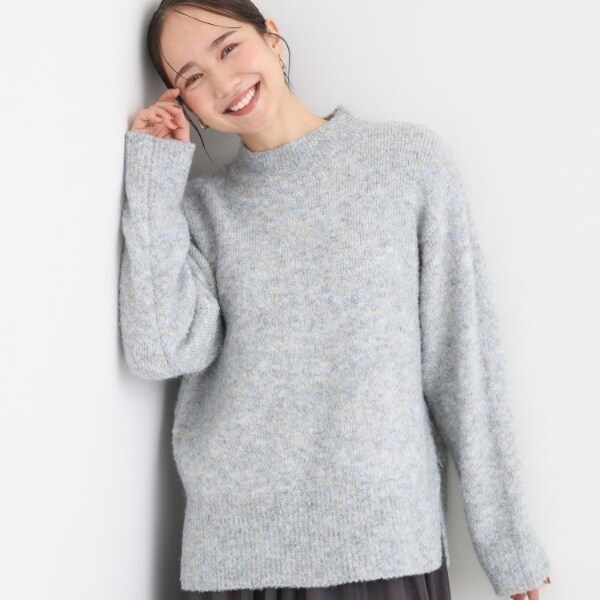 【S-LL】ほんのりラメで華やか ふわふわハイネックニット