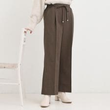 【洗濯機可S-LL】上品シルエットで美しい イージーワイドパンツ