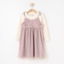 シューラルー(SHOOLARUE)の【100-150cm】ファーチュールドッキングキャミワンピ